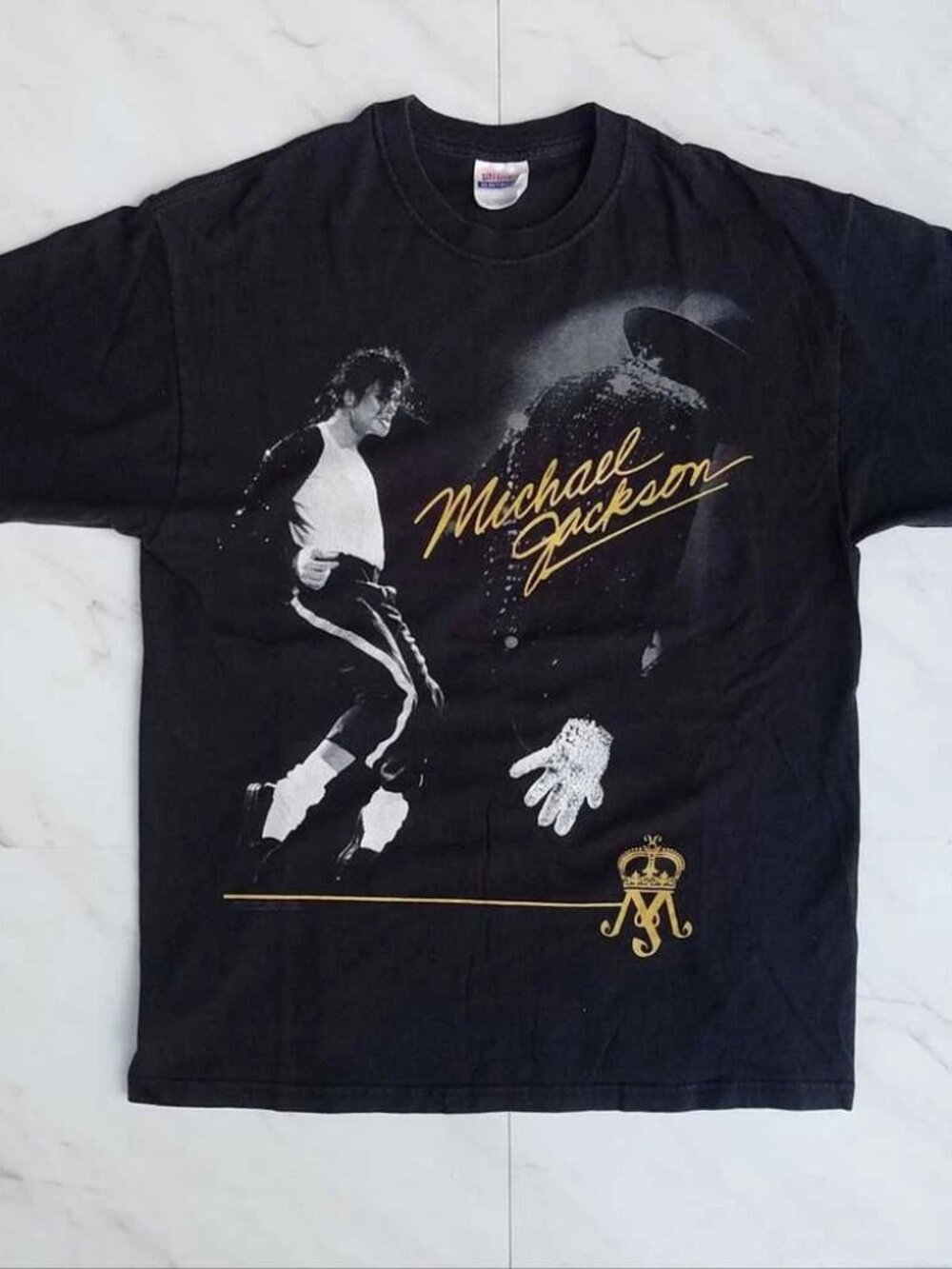 Hanes Men's Michael Jackson King of Pop T-Shirt Vintage Rare Retro Graphic Tee